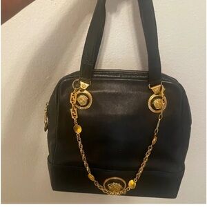 Versace Black Shoulder Bag with Gold Chain